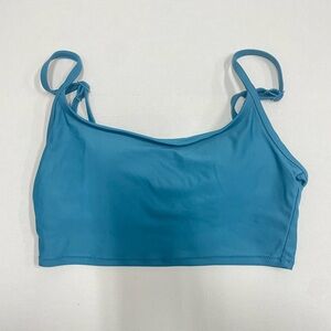 Aerie Blue Longline Scoop Neck Bikini Top